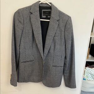 J Crew Houndstooth navy and white blazer